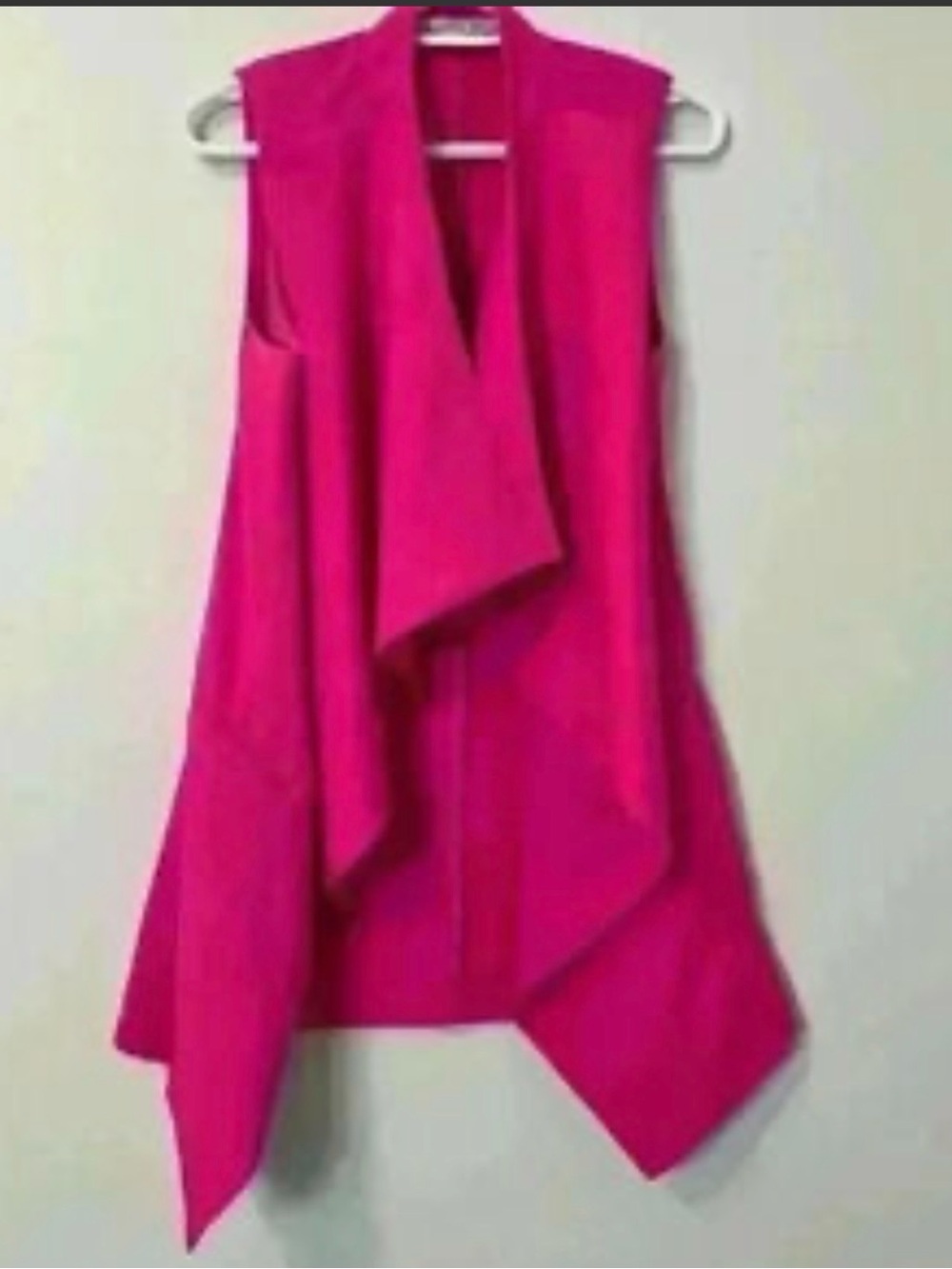 HYFVE Sleeveless Draped Waterfall Vest in Fuchsia